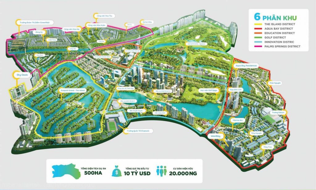 Toàn cảnh khu đô thị Ecopark Xuân Quan Văn Giang Hưng Yên nhìn từ trên cao