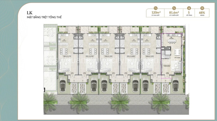 Mặt bằng phân khu liền kề Alluvia City với quy hoạch hợp lý, không gian xanh, tiện ích nội khu đẳng cấp