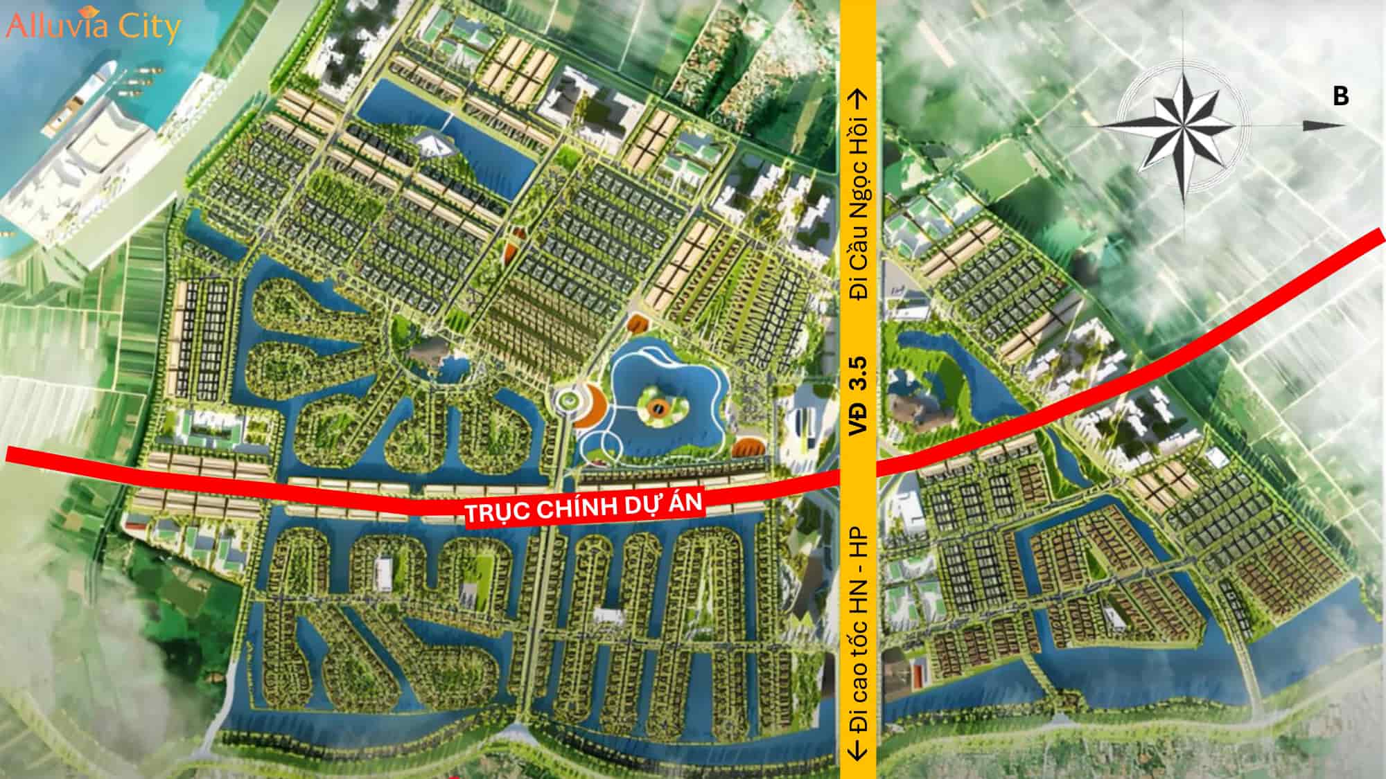 Hình ảnh khu biệt thự song lập Alluvia City Văn Giang sở hữu vị trí chiến lược phía Đông Nam Hà Nội, tiếp giáp Ecopark và Ocean Park, tiềm năng tăng giá mạnh trong tương lai.