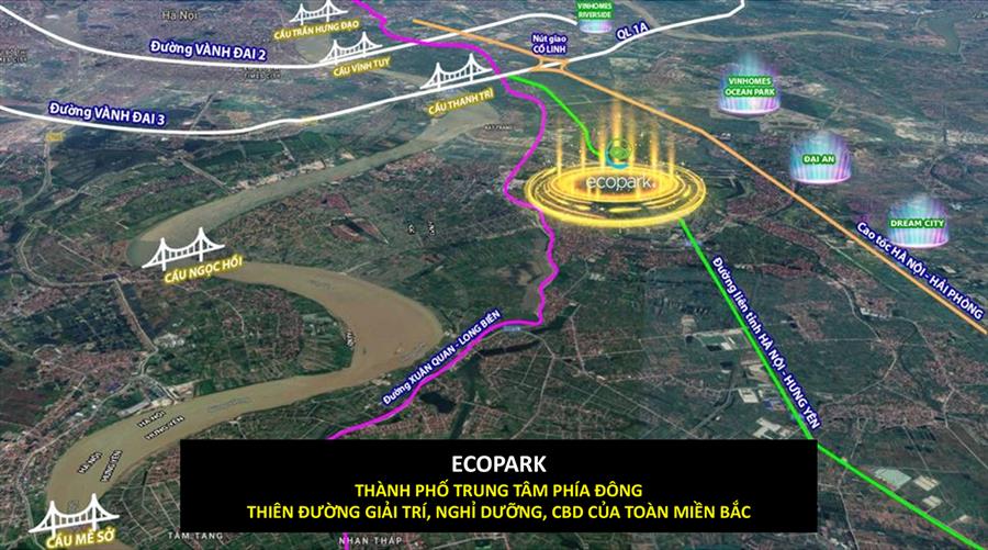 Vị trí khu đô thị Ecopark Xuân Quan Văn Giang Hưng Yên