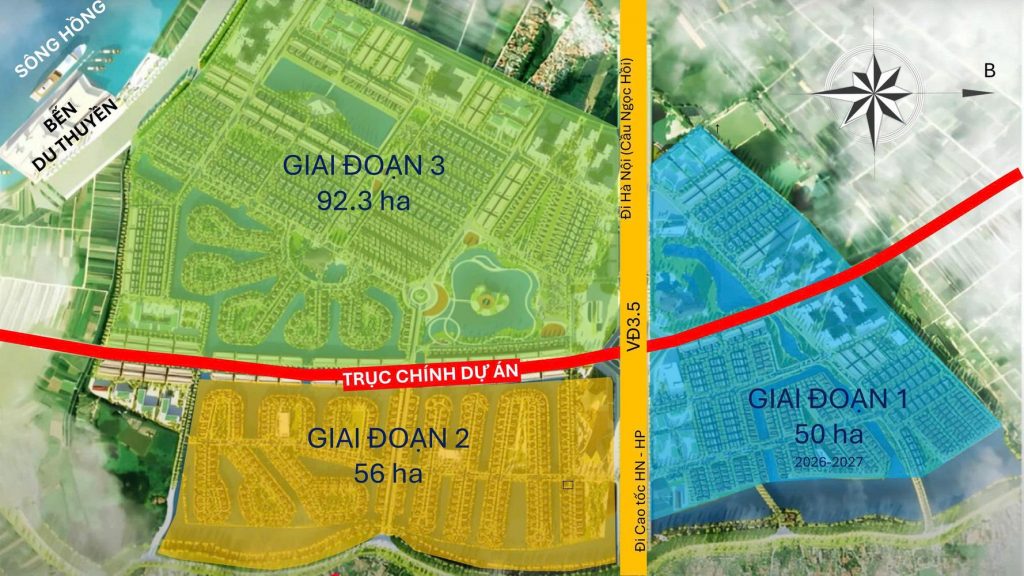 Mặt bằng quy hoạch chi tiết tổng thể 3 phân khu tại dự án Alluvia City Xuân Cầu Hưng Yên